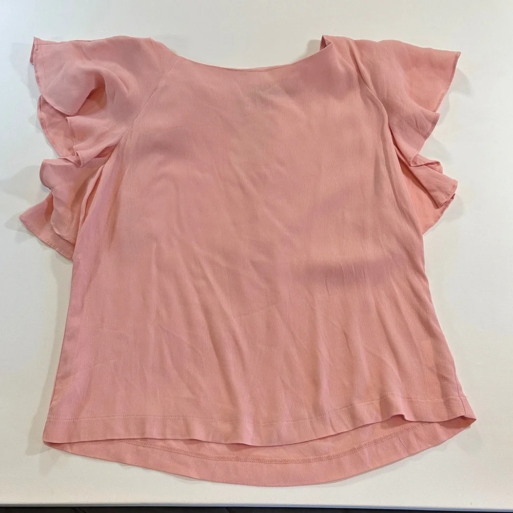Arianna Pink Ruffle Sleeve Blouse Size L - Picture 5 of 5